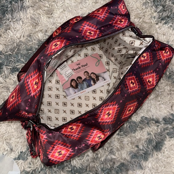 Lug x Mary DeAngelis Classic Duffel w/ Crossbody Strap-Drifter~Honeycomb Multi - Picture 7 of 12